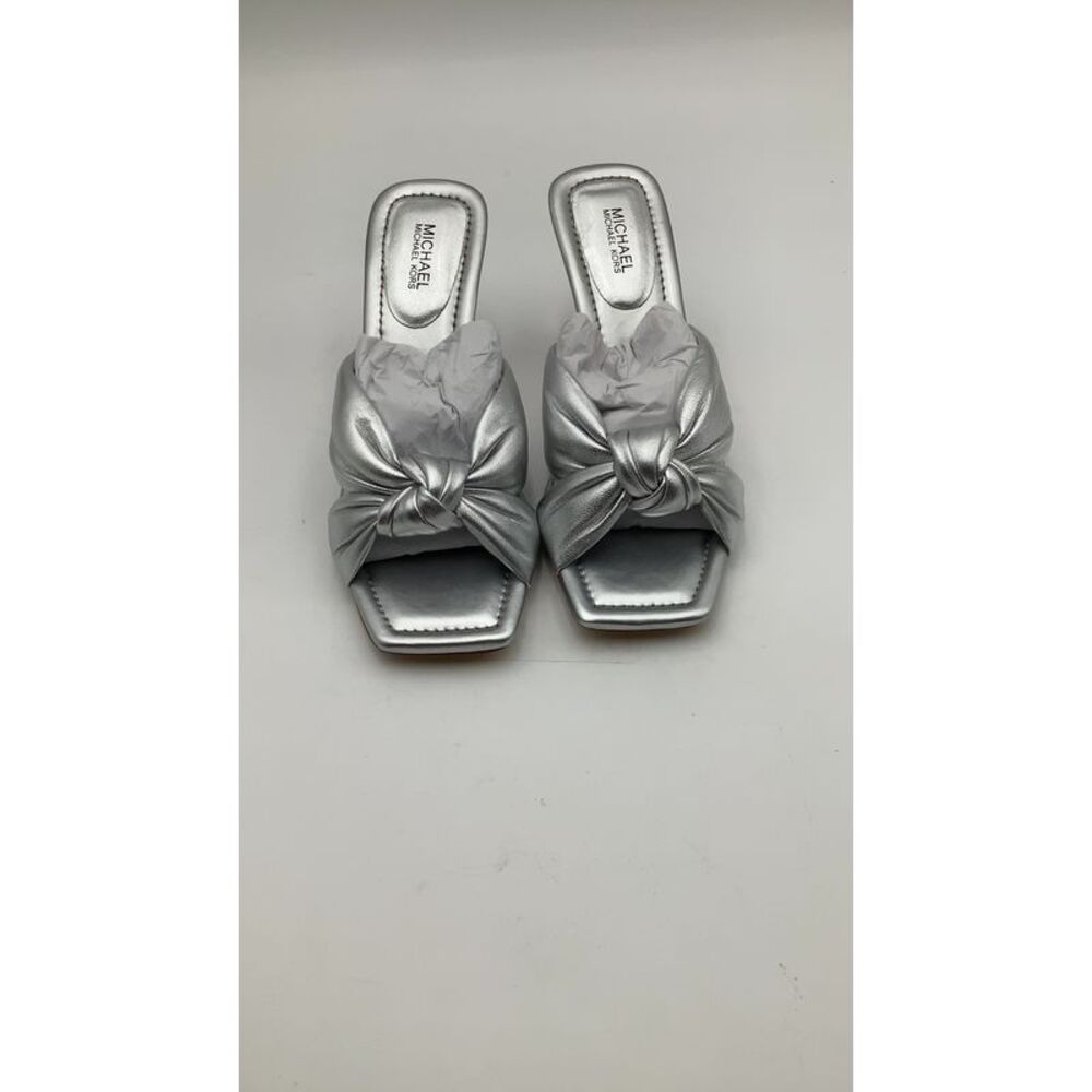 Michael Kors Silver Knot Slide Sandals